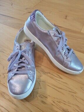 Keds x Kate Spade sparkle glitter sneakers, purple, size 7